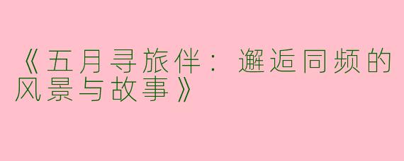 《五月寻旅伴：邂逅同频的风景与故事》