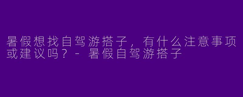 暑假想找自驾游搭子，有什么注意事项或建议吗？-暑假自驾游搭子