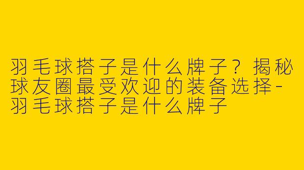 羽毛球搭子是什么牌子？揭秘球友圈最受欢迎的装备选择-羽毛球搭子是什么牌子