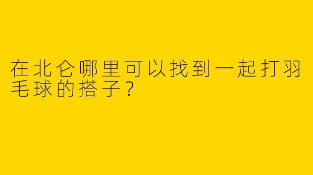在北仑哪里可以找到一起打羽毛球的搭子？