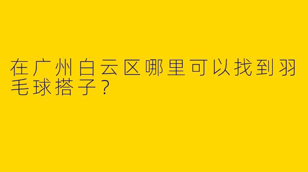 在广州白云区哪里可以找到羽毛球搭子？