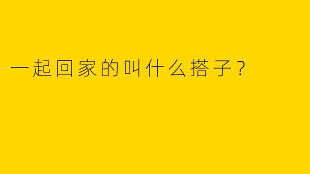 一起回家的叫什么搭子？