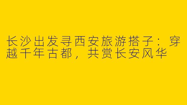 长沙出发寻西安旅游搭子：穿越千年古都，共赏长安风华