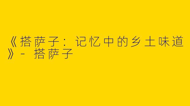 《搭萨子：记忆中的乡土味道》-搭萨子