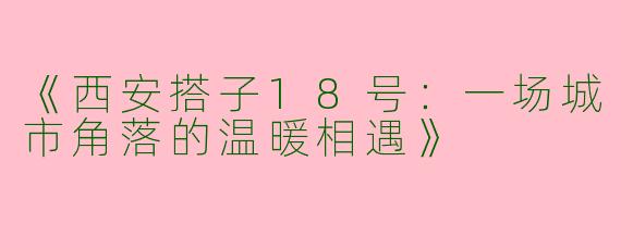 《西安搭子18号：一场城市角落的温暖相遇》