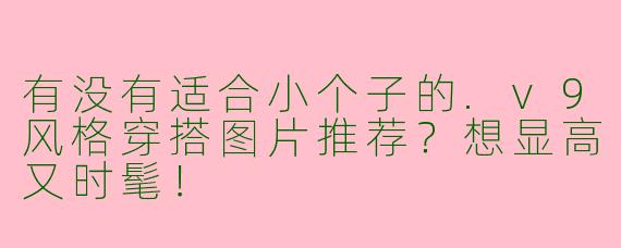有没有适合小个子的.v9风格穿搭图片推荐？想显高又时髦！