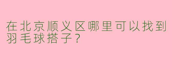 在北京顺义区哪里可以找到羽毛球搭子？