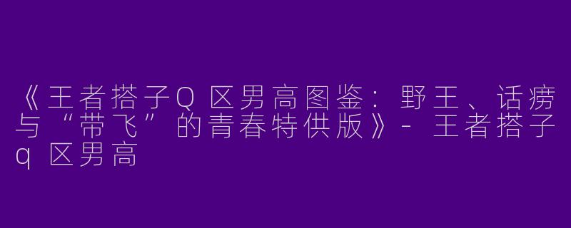 《王者搭子Q区男高图鉴：野王、话痨与“带飞”的青春特供版》-王者搭子q区男高