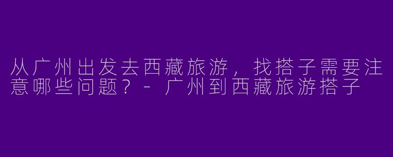从广州出发去西藏旅游，找搭子需要注意哪些问题？-广州到西藏旅游搭子