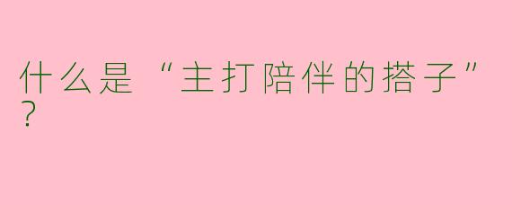 什么是“主打陪伴的搭子”？