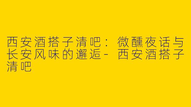 西安酒搭子清吧：微醺夜话与长安风味的邂逅-西安酒搭子清吧