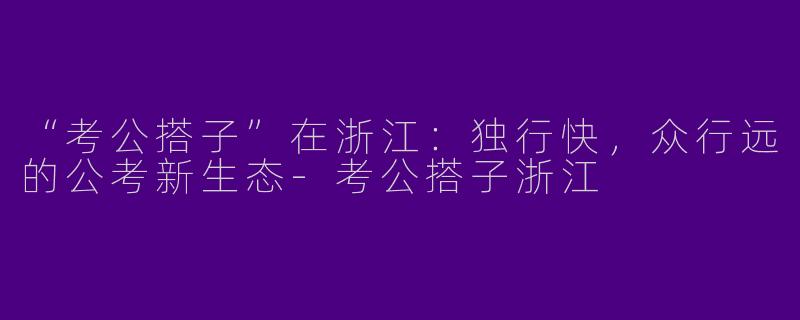 “考公搭子”在浙江：独行快，众行远的公考新生态-考公搭子浙江