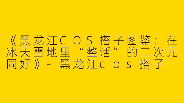 《黑龙江COS搭子图鉴：在冰天雪地里“整活”的二次元同好》-黑龙江cos搭子