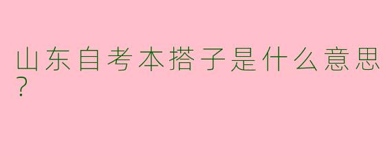 山东自考本搭子是什么意思？