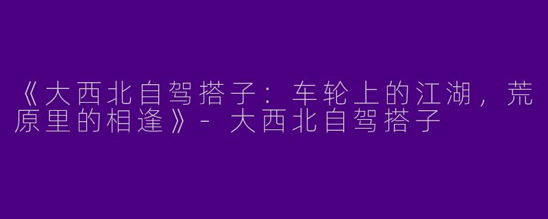 《大西北自驾搭子：车轮上的江湖，荒原里的相逢》-大西北自驾搭子