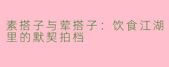 素搭子与荤搭子：饮食江湖里的默契拍档