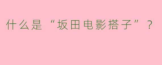 什么是“坂田电影搭子”？