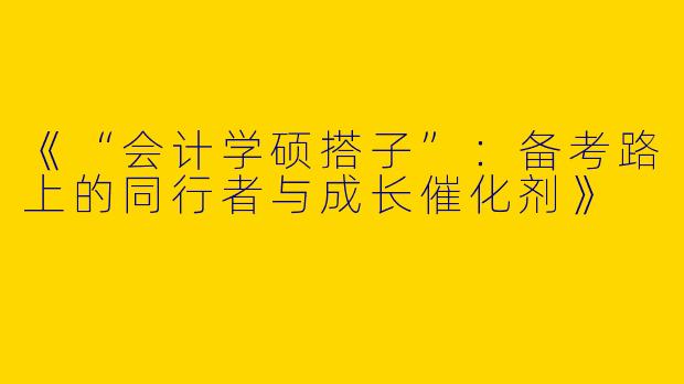 《“会计学硕搭子”：备考路上的同行者与成长催化剂》