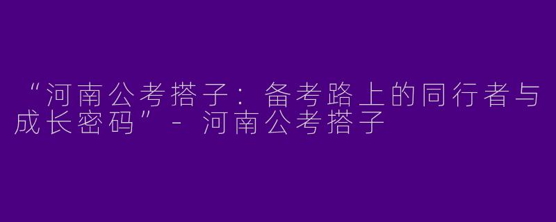 “河南公考搭子：备考路上的同行者与成长密码”-河南公考搭子