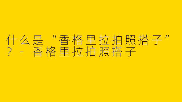 什么是“香格里拉拍照搭子”？-香格里拉拍照搭子