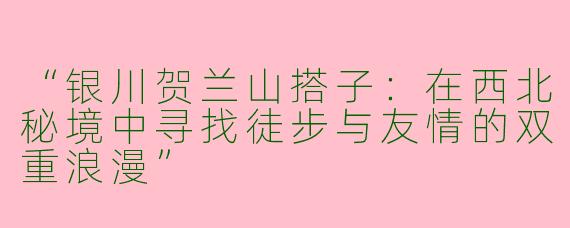 “银川贺兰山搭子：在西北秘境中寻找徒步与友情的双重浪漫”