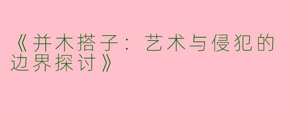 《并木搭子：艺术与侵犯的边界探讨》