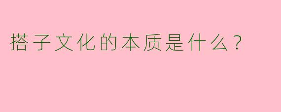 搭子文化的本质是什么？