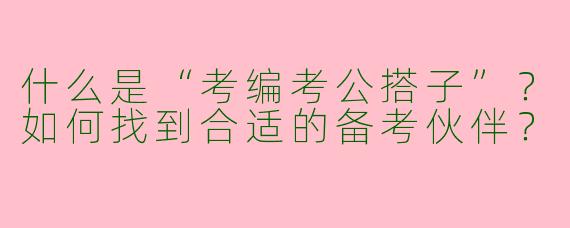 什么是“考编考公搭子”？如何找到合适的备考伙伴？