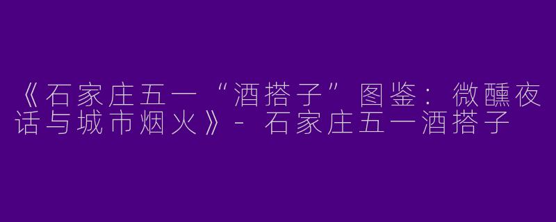 《石家庄五一“酒搭子”图鉴：微醺夜话与城市烟火》-石家庄五一酒搭子