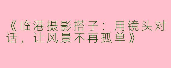 《临港摄影搭子：用镜头对话，让风景不再孤单》