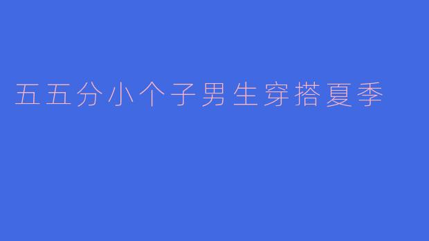 五五分小个子男生穿搭夏季