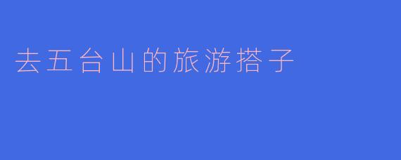 去五台山的旅游搭子