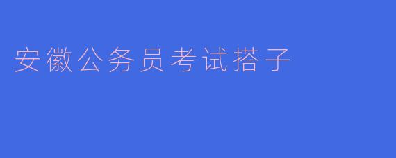 安徽公务员考试搭子