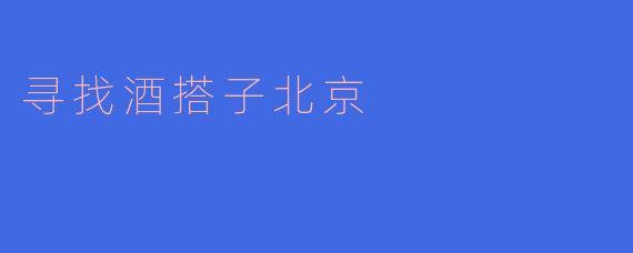 寻找酒搭子北京