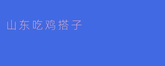 山东吃鸡搭子