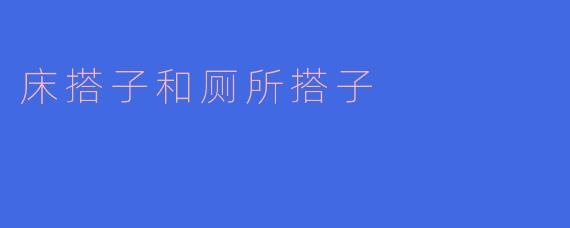 床搭子和厕所搭子