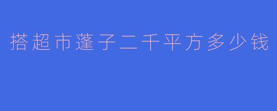 搭超市蓬子二千平方多少钱