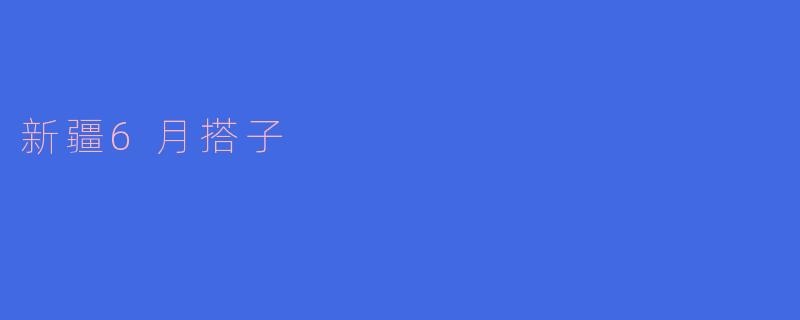 新疆6月搭子
