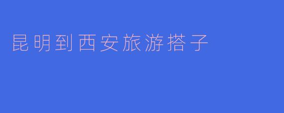 昆明到西安旅游搭子