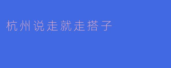 杭州说走就走搭子