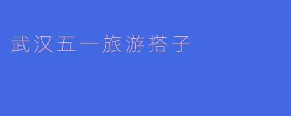 武汉五一旅游搭子