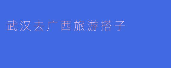 武汉去广西旅游搭子