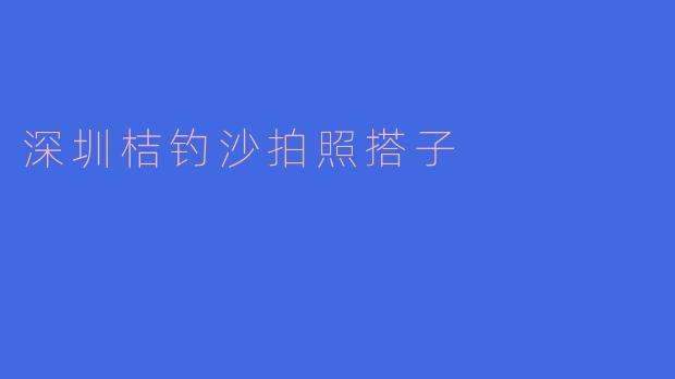 深圳桔钓沙拍照搭子
