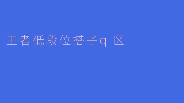 王者低段位搭子q区