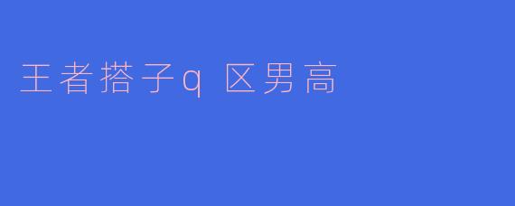 王者搭子q区男高