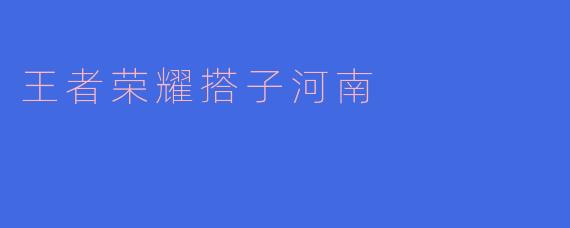 王者荣耀搭子河南