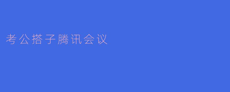 考公搭子腾讯会议