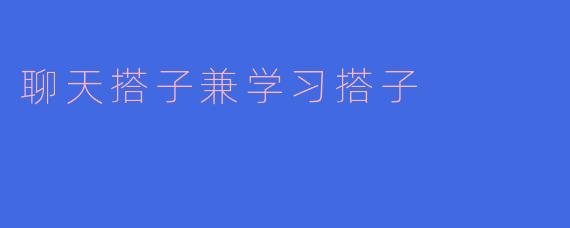 聊天搭子兼学习搭子