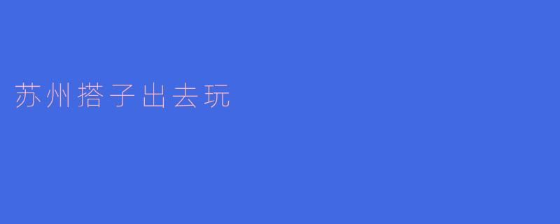 苏州搭子出去玩