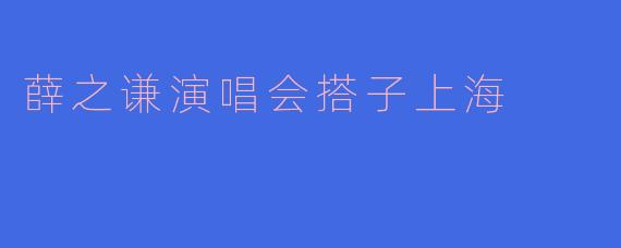 薛之谦演唱会搭子上海